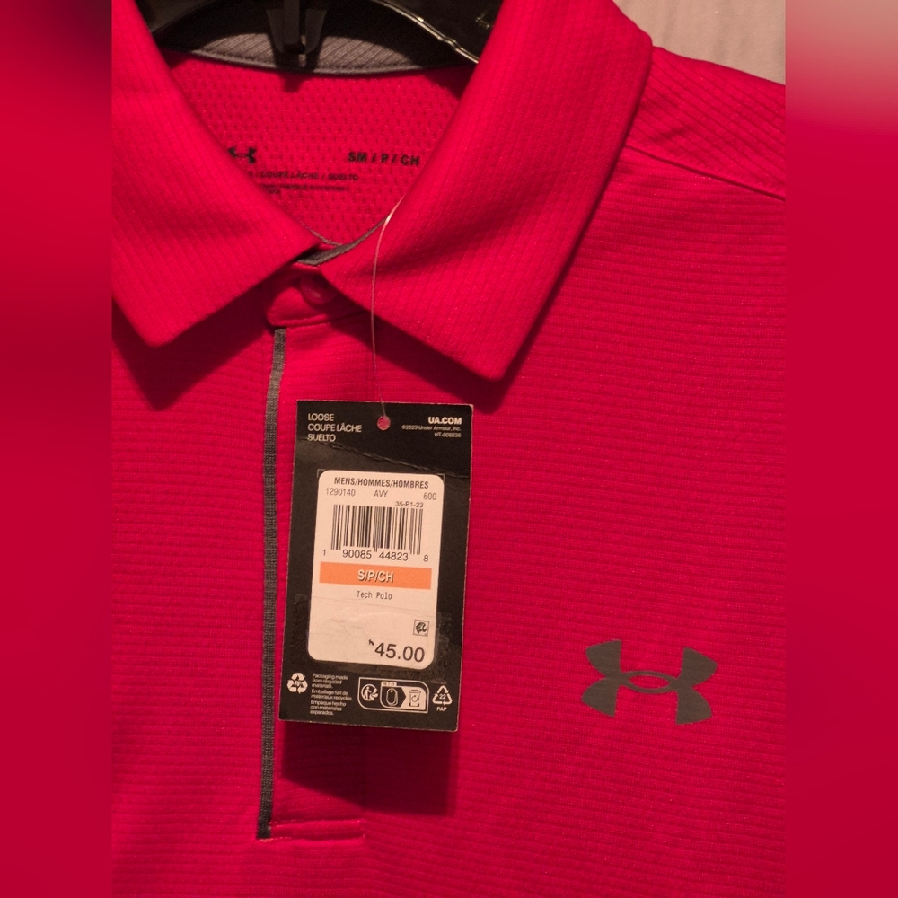 Under Armour Red Tech Polo Shirt
